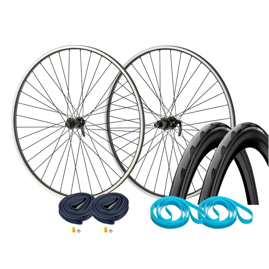 Pyoranosat ROSE | Rose Ryde Chrina/Shimano Tiagra Rs400 28" Road Wheels (Black/Black) Incl. Continental Gp5000 700X25C, Tube & Rim Tape