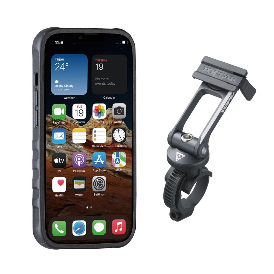 Pyorailytarvikkeet ROSE | Topeak Ridecase Phone Case For Iphone 13 Mini Incl. Ridecase Mount