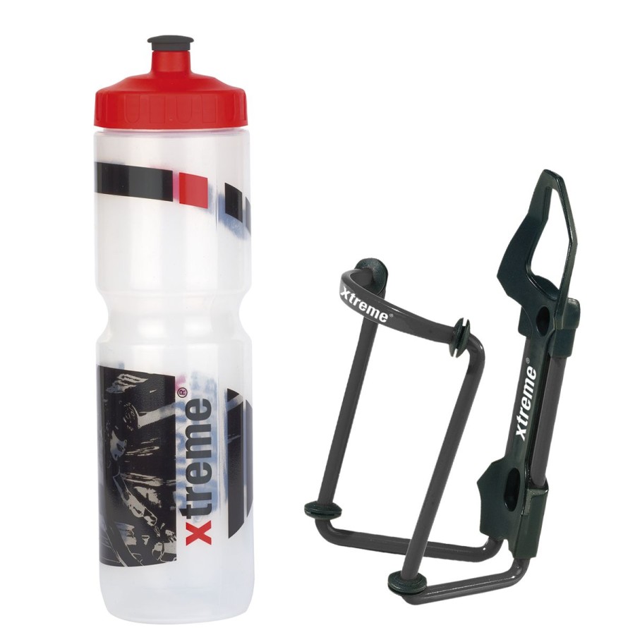 Pyorailytarvikkeet ROSE | Xtreme 1L Bottle + Multicage Bottle Cage Set