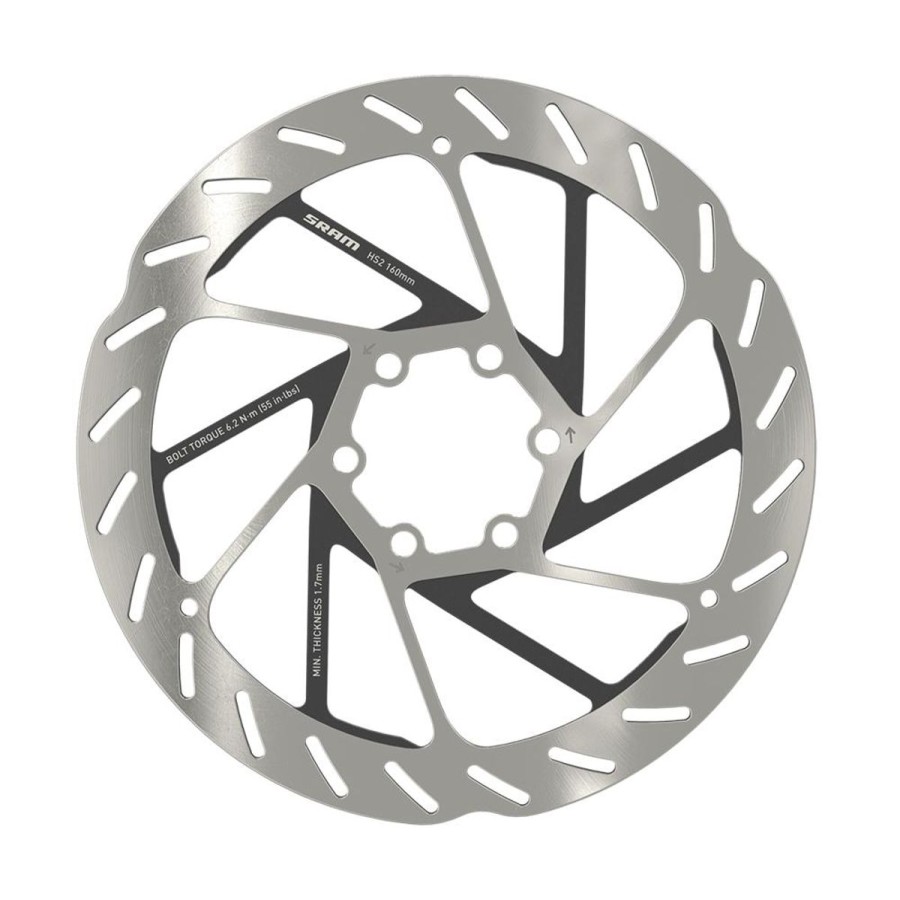 Pyoranosat ROSE | Sram Hs2 Rounded 6-Hole Brake Disc, Incl. Steel Mounting Bolts