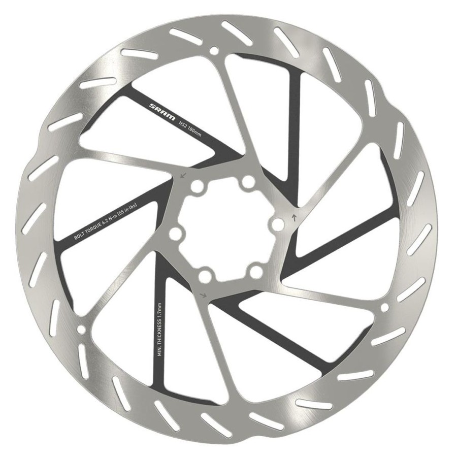 Pyoranosat ROSE | Sram Hs2 Rounded 6-Hole Brake Disc, Incl. Steel Mounting Bolts